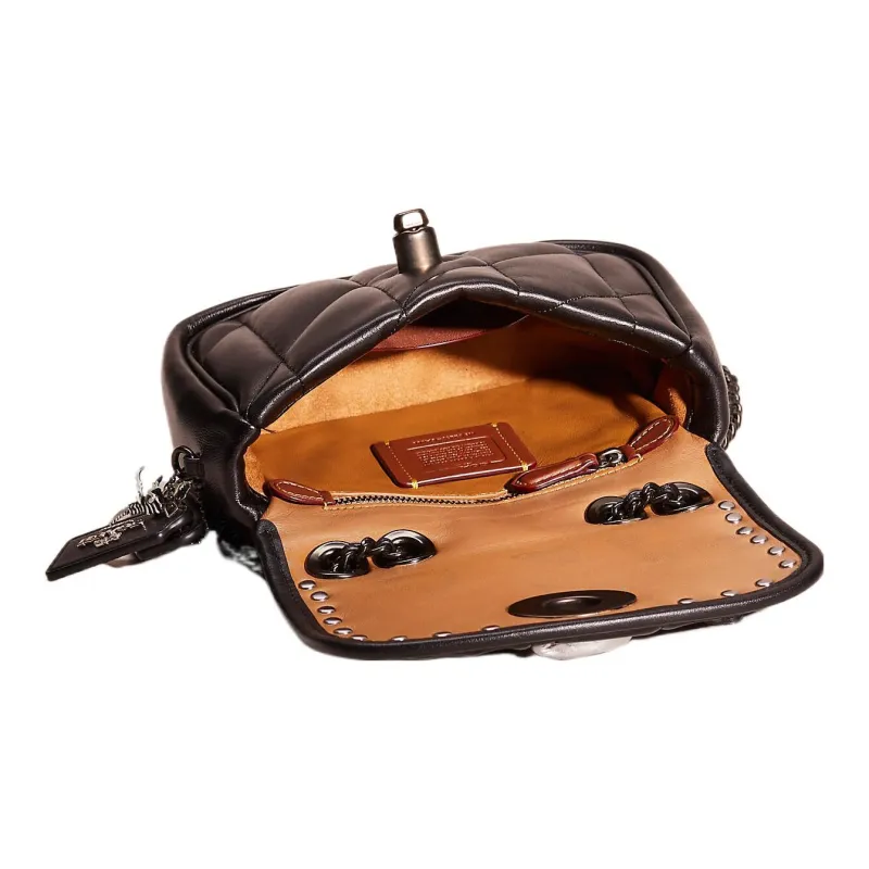 COACH Madison Nappa Leather Pillow Bag, Crossbody Bag, Shoulder Bag Small Size Women's Black-2
