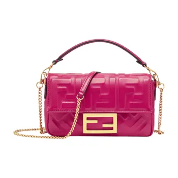 FENDI Baguette Lambskin Baguette Bag Portable Crossbody Bag Shoulder Bag Mini Women's Pink