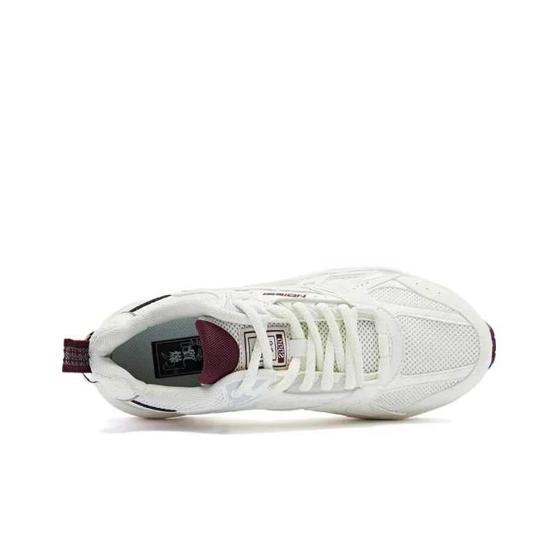QIAODAN Kaiyuan 1.0 Cushioning And Breathable Low Top Casual Shoes Women's Ivory Red-3