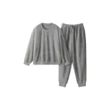 Men's Crew Neck-Gray Checkered Pattern