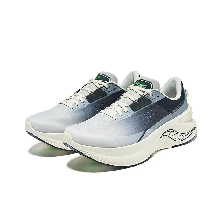 Saucony Cushioned Slip Resistant Low Top Casual Running Shoes Unisex Gray Blue-2