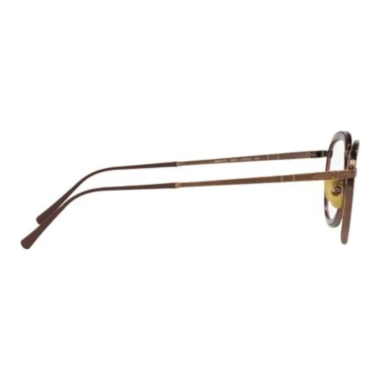 PERSOL Titanium Round Eyeglass Frames Unisex Brown-2