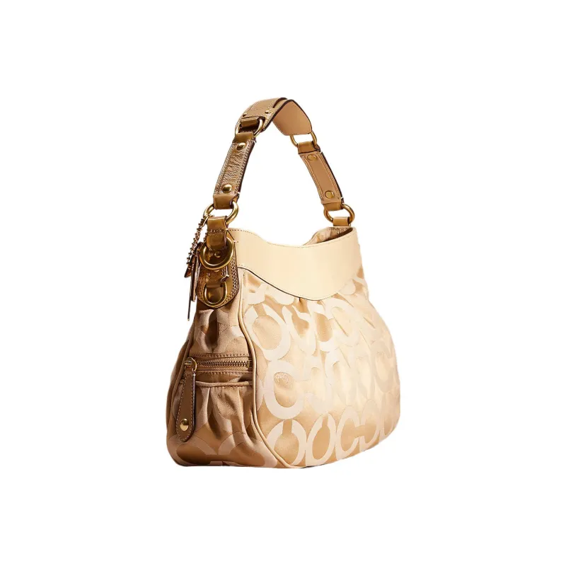 COACH Madison Cotton Sateen Handbag Shoulder Bag Large Size Women's Khaki-1