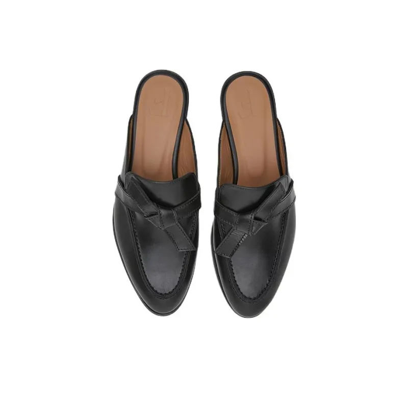 FLATTERED Wrap-toe Slippers 2cm Women's Black-1