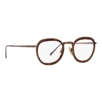 PERSOL Titanium Round Eyeglass Frames Unisex Brown