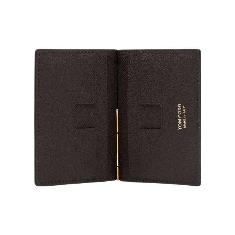 TF Grain Calfskin Wallet, Card Holder Regular Men's Brown-2
