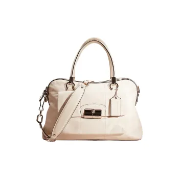 COACH Kristin Leather Shoulder Bag Crossbody Bag Handbag Large Size Women's White