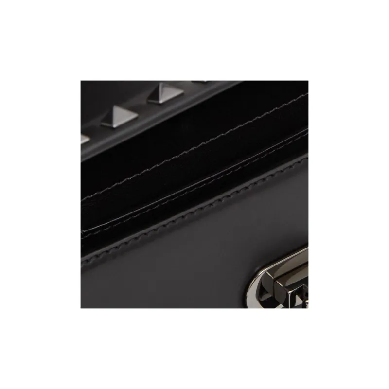 Valentino ROCKSTUD Cow Leather Portable Crossbody Bag Shoulder Bag Women's Black-6