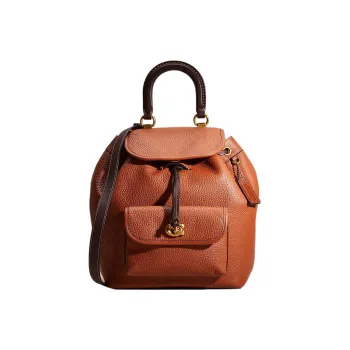 COACH Riya Glove Tanned Leather Backpack Medium Size Women's Brown