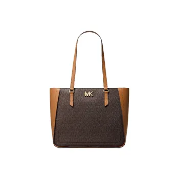 MICHAEL KORS Sylvia Coated Canvas With Leather Tote Bag Shopping Bag Handbag Medium Size Women's Brown/Oak Color