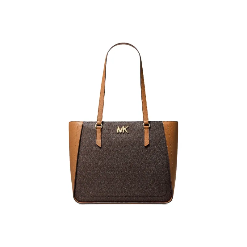 MICHAEL KORS Sylvia Coated Canvas With Leather Tote Bag Shopping Bag Handbag Medium Size Women's Brown/Oak Color-0