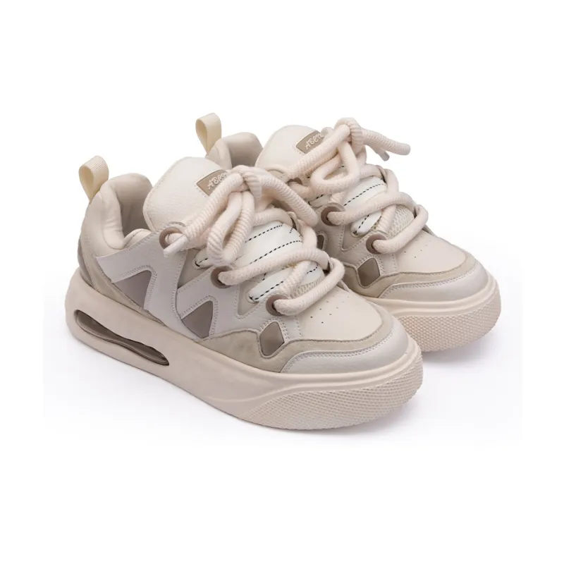 ABCIU Slip Resistant Cushioning Low Top Skateboard Shoes Unisex Greige-7