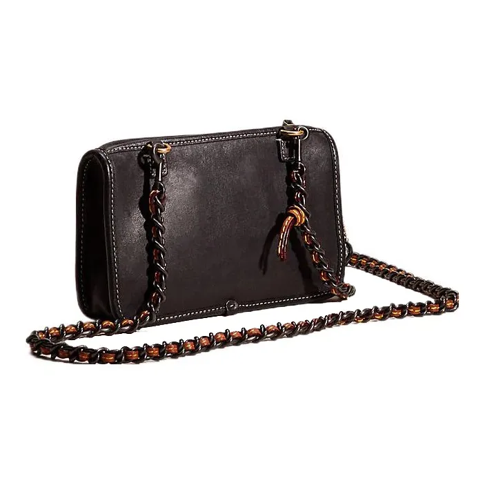COACH Britt Leather Coin Purse Wrist Bag Wallet Small Size Women's Black-1