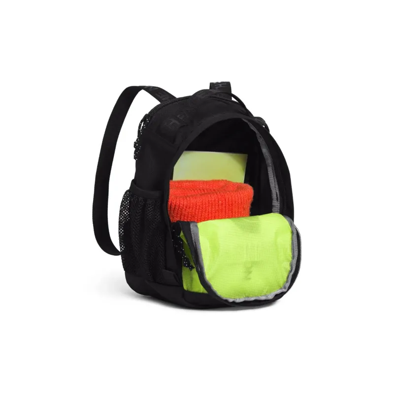 THE NORTH FACE Recycled Polyester Backpack Mini Unisex Black Neon Green-3