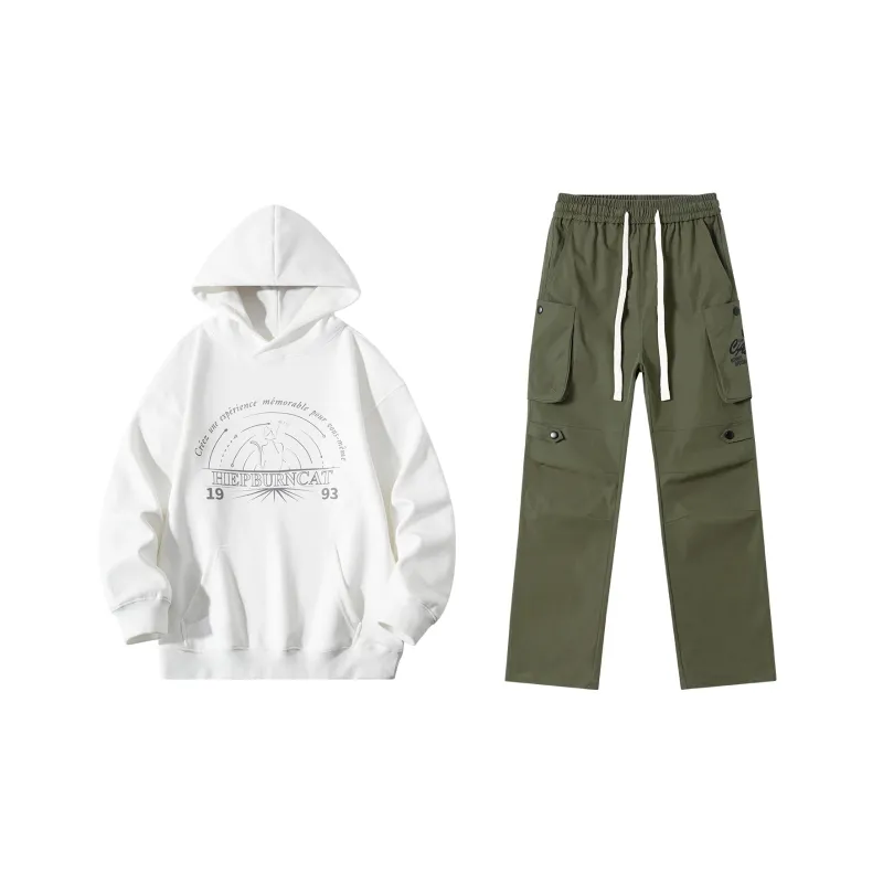 Hepburn Cat Sweatshirt Sets Unisex-1