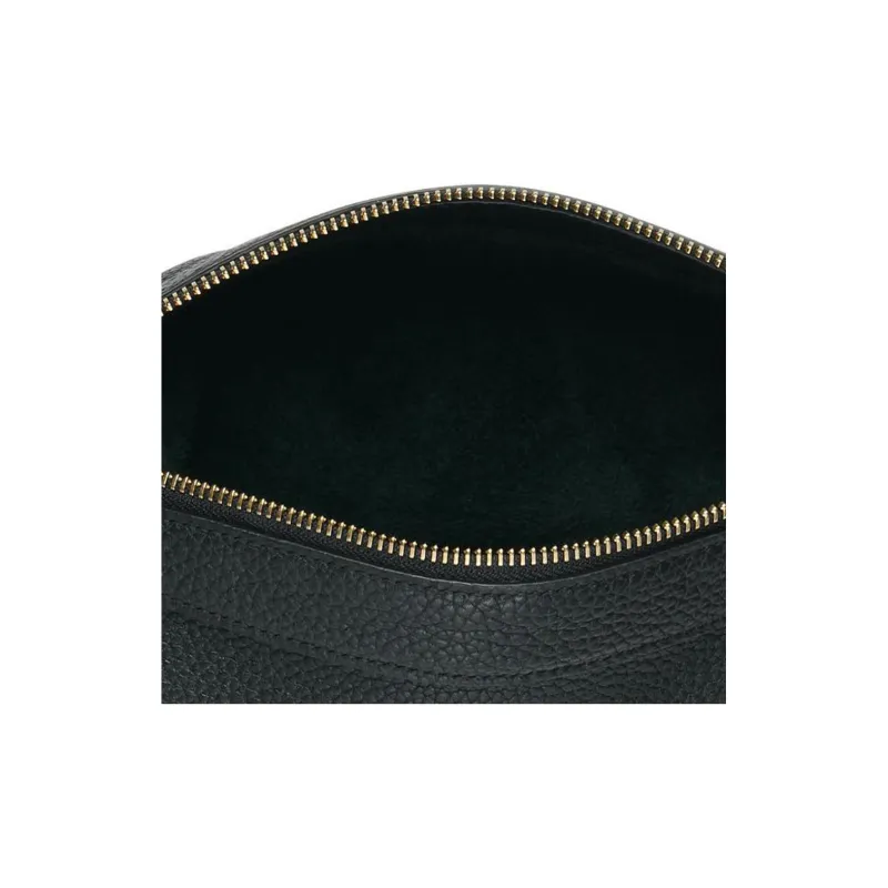 Delvau Pin Textured Soft Calfskin Shoulder Bag Crossbody Bag Handbag Regular Women's Black-4