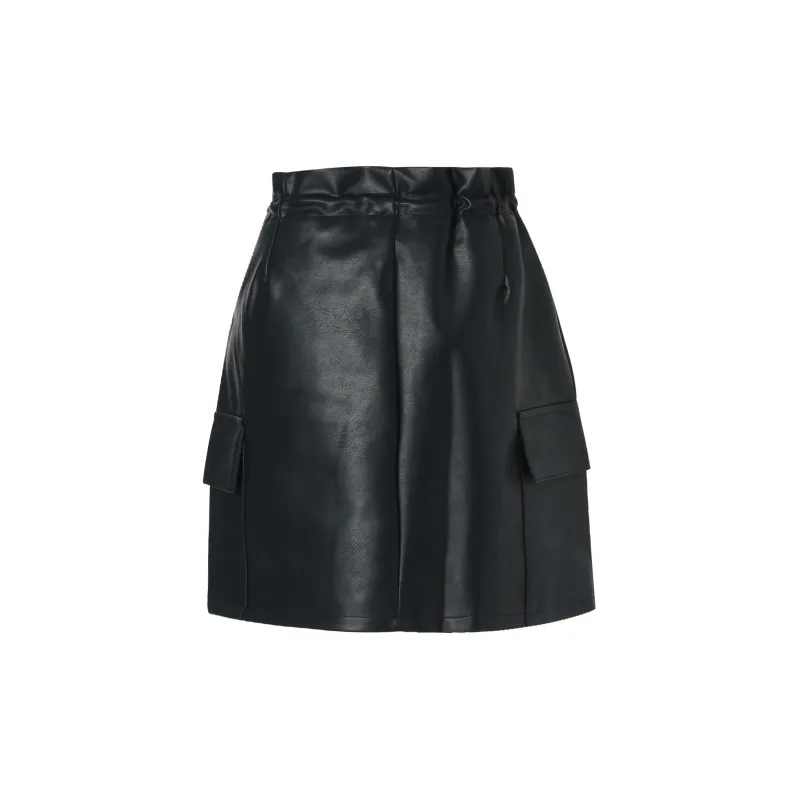 QYPRF Leather Short Skirts Women's-16
