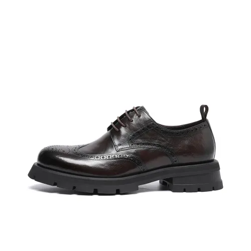 TRUMPPIPE Dress Shoes Men Low-Top Brown