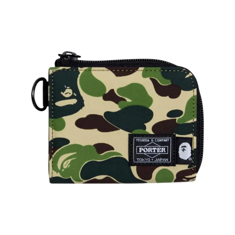 A BATHING APE Nylon Wallet Mini Men's Green-0