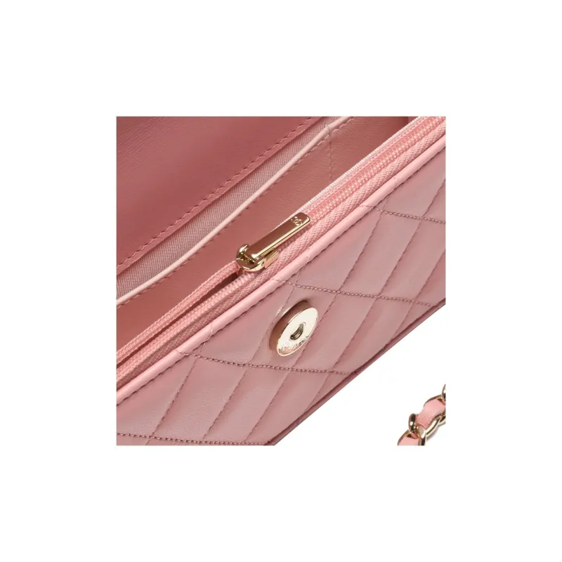 CHANEL Lambskin Cell Phone Pouch, Flap Bag, Shoulder Bag, Crossbody Bag, Handbag Women's Pink-3