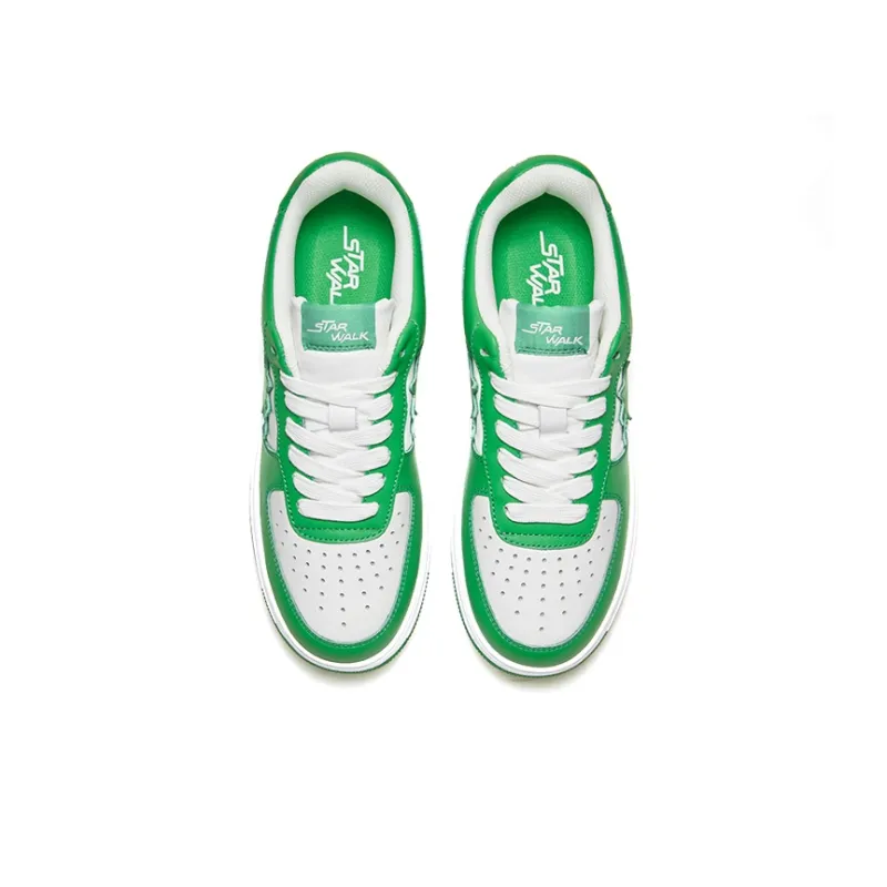 Starwalk Soldier Warm Slip-Resistant Cushioning Low-Top Skateboard Shoes Unisex White Green-3