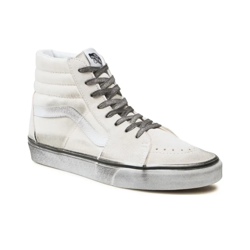Vans SK8 HI Stressed 'White Grey'-2