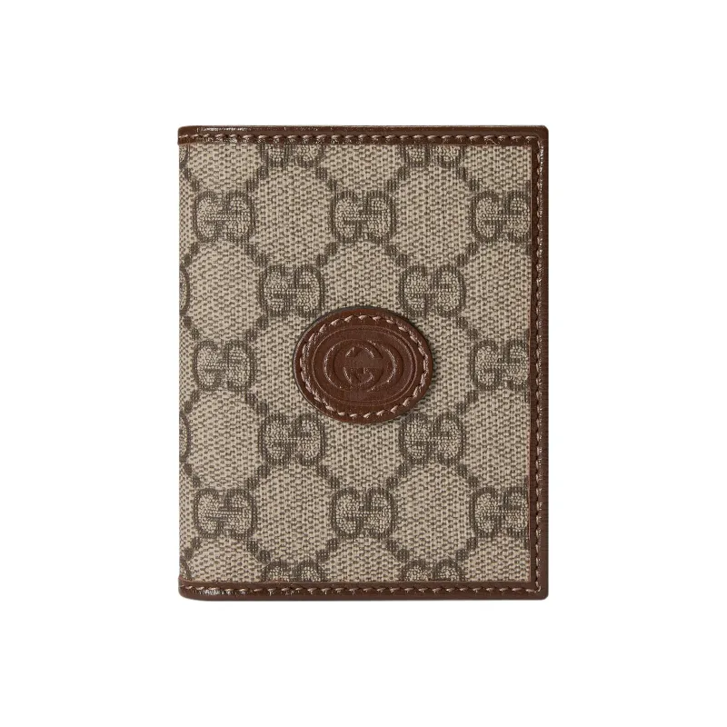 GUCCI Canvas With Leather Trim Canvas Bag Wallets Mini Men's Beige/Ebony-0