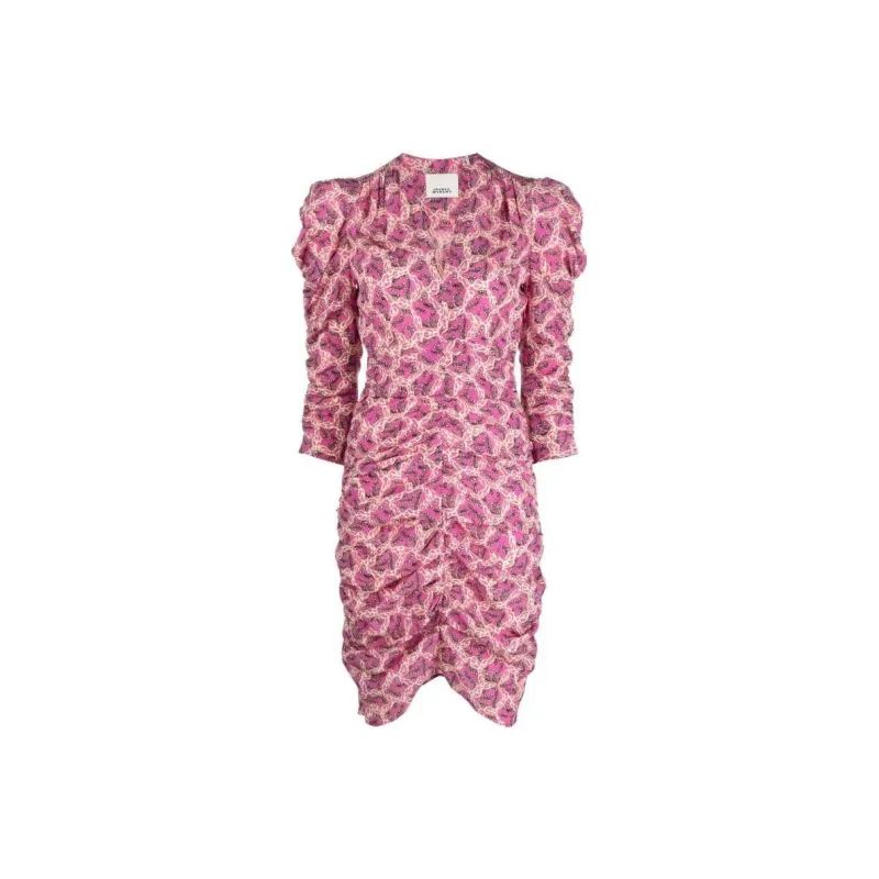 ISABEL MARANT Pattern Printed V Neck Dress-1