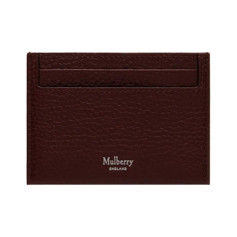 Mulberry Grain Cow Leather Card Holder Small Size Men's Burgundy-0