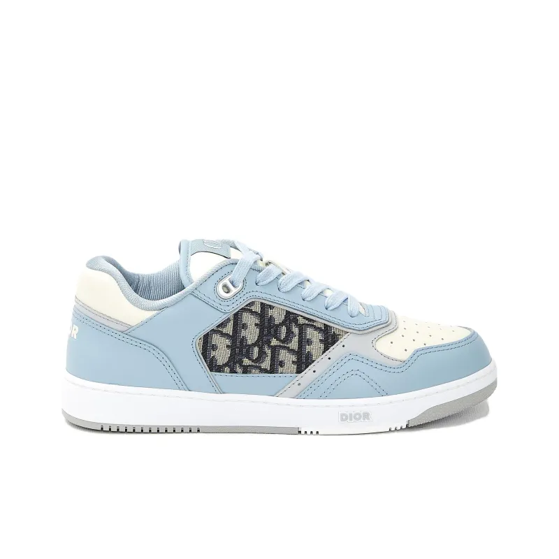 DIOR B27 Low Light Blue White And DIOR Gray Smooth Calfskin With Beige And Black DIOR Oblique Jacquard-1