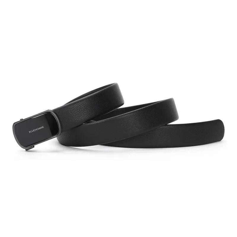 ELLE HOMME Automatic Buckle Cow Leather Belts Men's Width 3.55cm-2