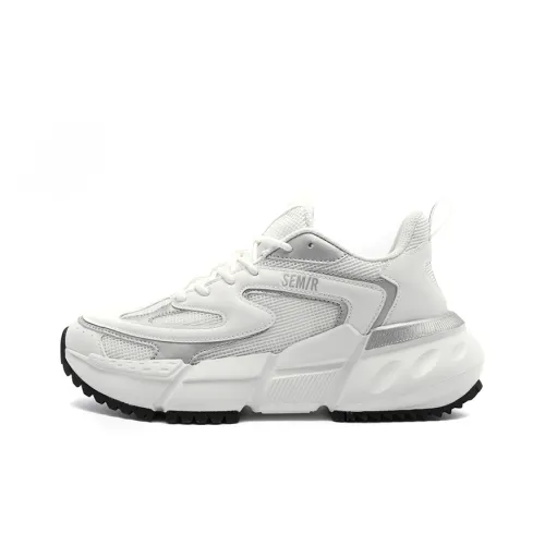 SEMIR Running Shoes Women's Low-Top White Gray Adjustable