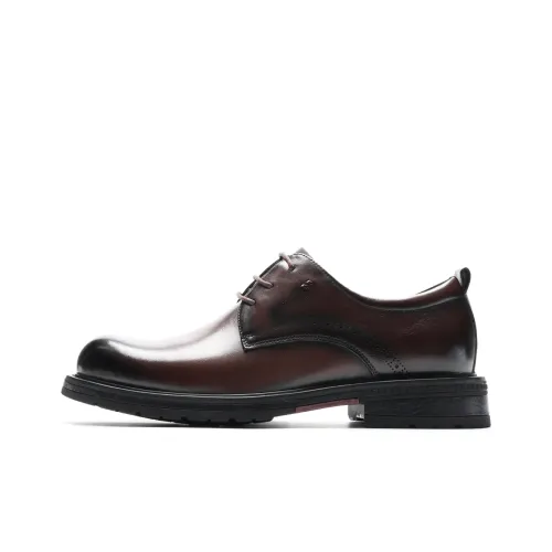 TRUMPPIPE Dress Shoes Men Low-Top Dark Brown