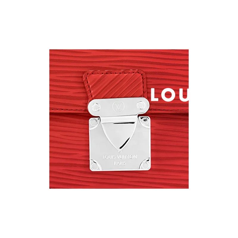 LOUIS VUITTON Monceau Cow Leather Shoulder Bag Crossbody Bag Handbag Regular Men's Vermilion-4