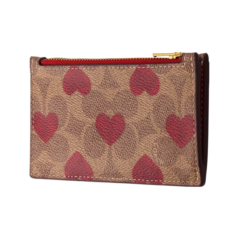 COACH Card Case With Cow Leather Card Holder Mini Women's Brown-1