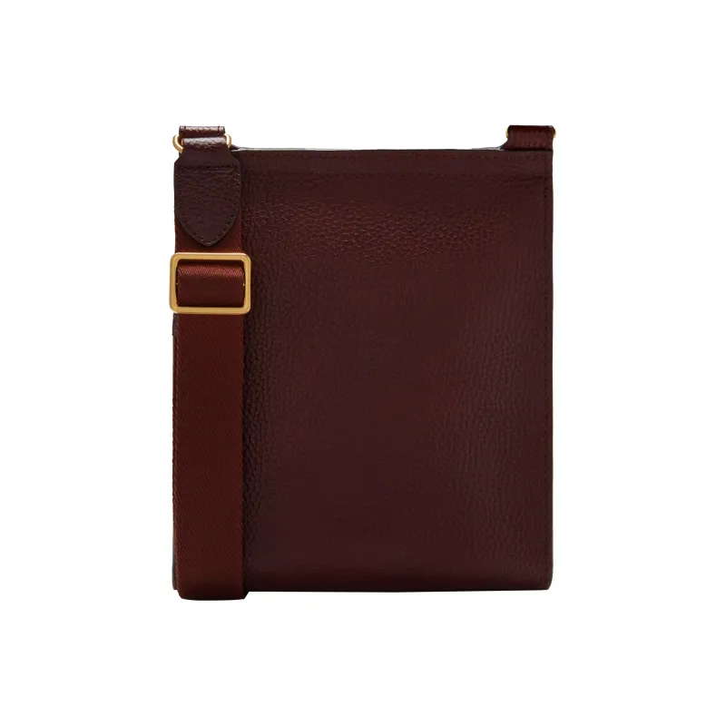 Mulberry Grain Cow Leather Messenger Bag Handbag Shoulder Bag Crossbody Bag Small Size Men's Burgundy-2