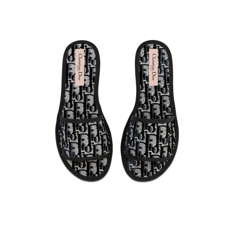 DIOR Chez Moi Slide Slippers Women's Black-4