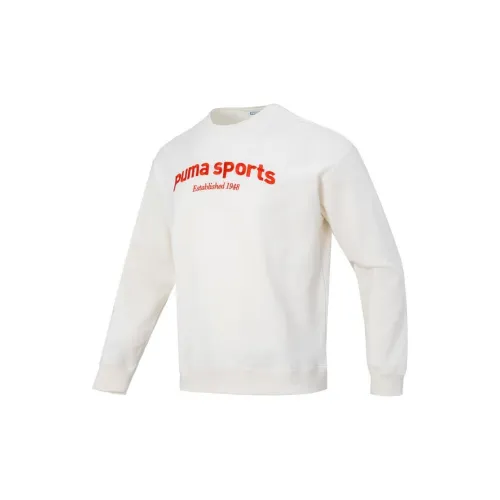 PUMA TEAM CREW FL Sweatshirts Men White/Red