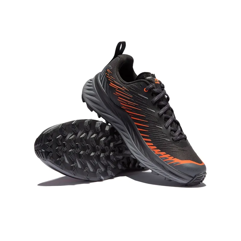 Lowa Cushioned Anti Slip Wear Resistant Waterproof And Breathable Low Top Running Shoes Men's Black Orange-3