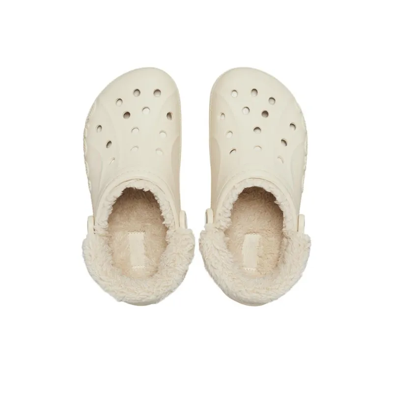 Crocs Baya Lined Fuzz Strap Clogs 'White'-3