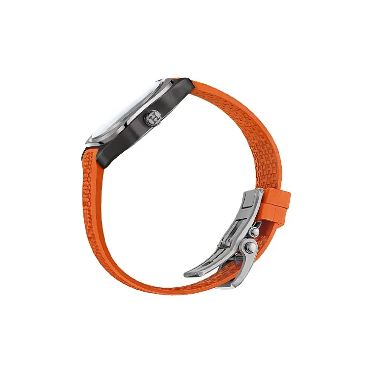 HERMES Hermès H08 Collection Wrist Watch Automatic Mechanical Movement Rubber Strap 39mm Gray Dial Men's Watches-2