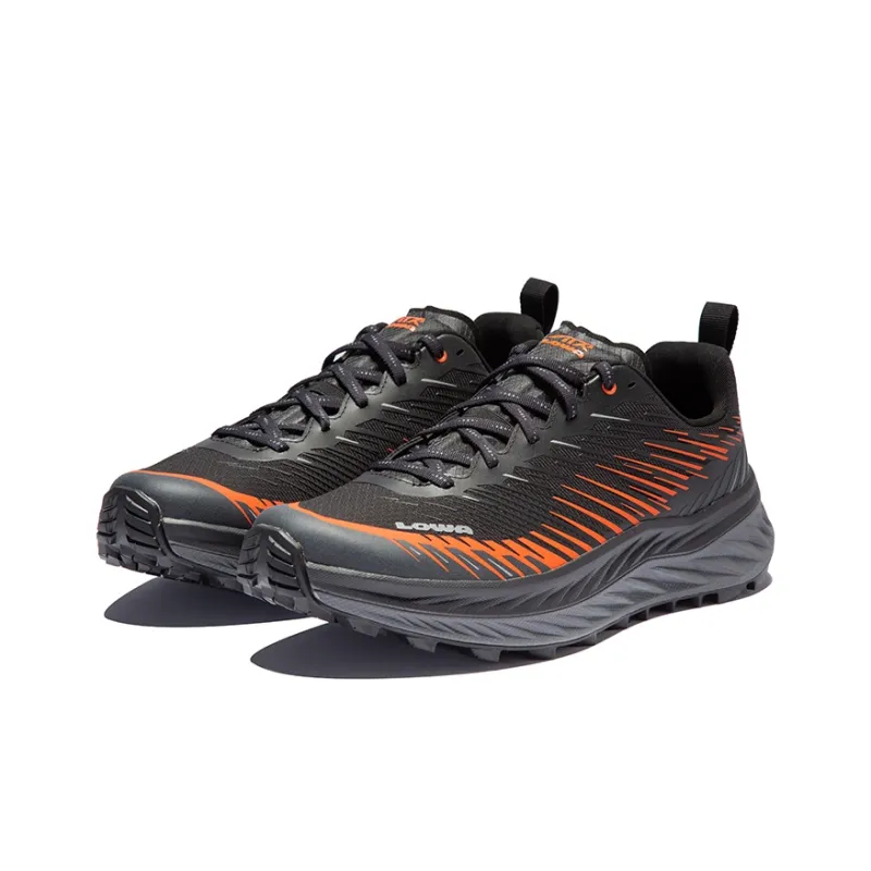 Lowa Cushioned Anti Slip Wear Resistant Waterproof And Breathable Low Top Running Shoes Men's Black Orange-2