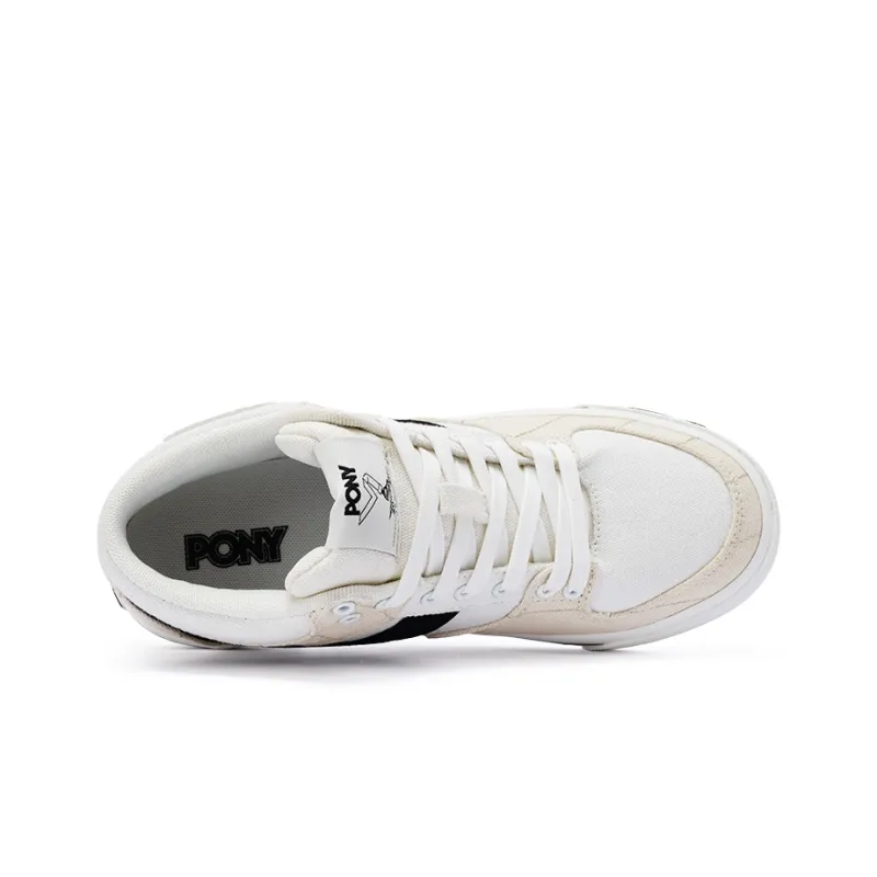 PONY Durable Breathable Low Top Skateboard Shoes Unisex Ecru-2