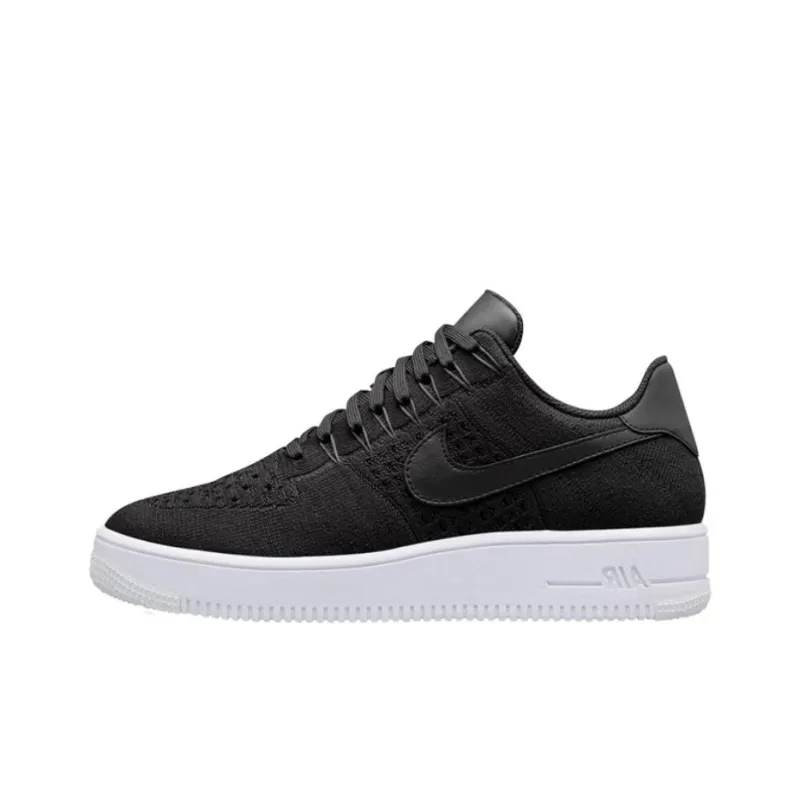 Nike Air Force 1 Abrasion Resistant Breathable Low Top Skateboard Shoes Men's Black-0