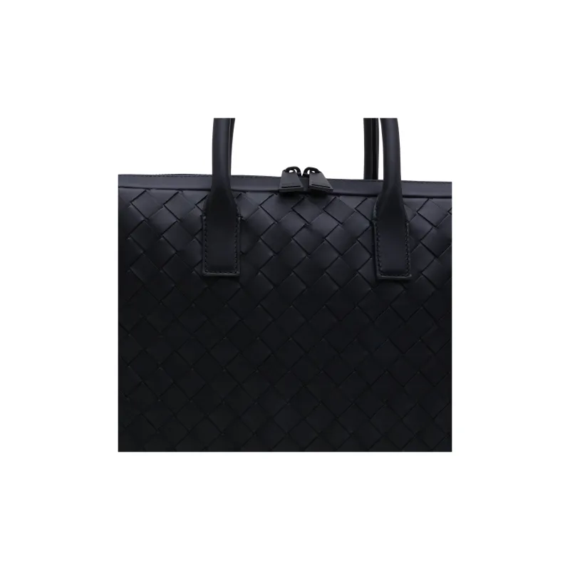 Bottega Veneta Calfskin Briefcase, Shoulder Bag, Crossbody Bag, Handbag Regular Men's Black-4