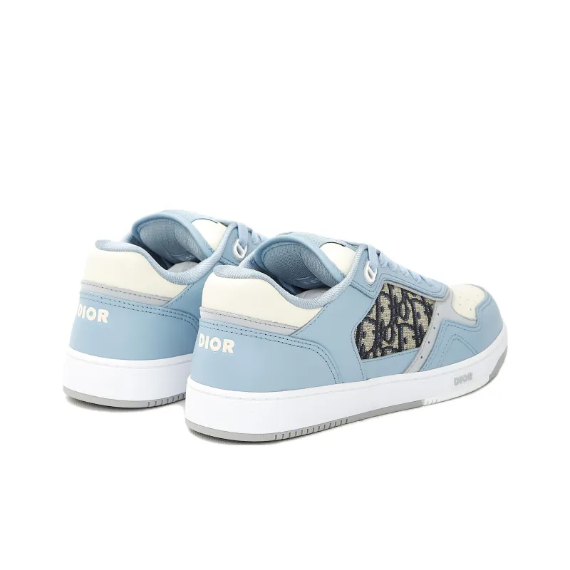 DIOR B27 Low Light Blue White And DIOR Gray Smooth Calfskin With Beige And Black DIOR Oblique Jacquard-2