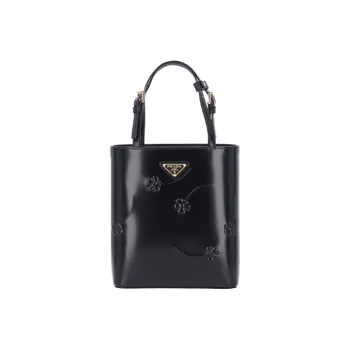 PRADA Leather Tote Bag Shopping Bag Shoulder Bag Crossbody Bag Handbag Mini Women's Black