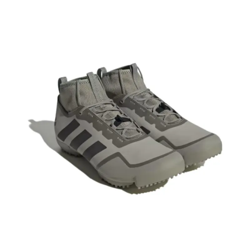 Adidas The Gravel Anti Slip Wear Resistant High Top Cycling Shoes Unisex Gray Green-2