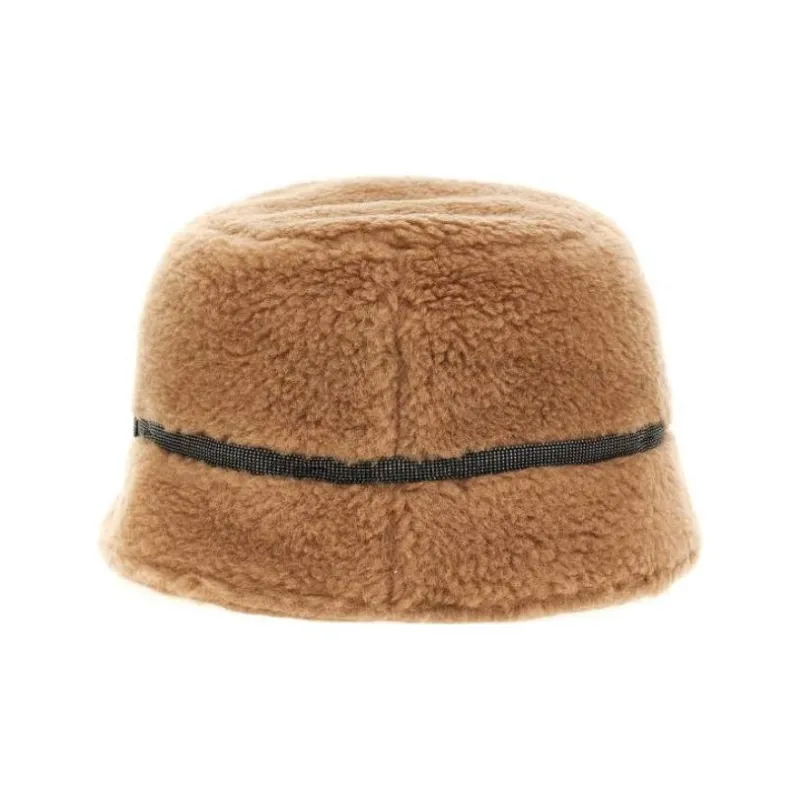 Brunello Cucinelli Cashmere Bucket Hats Women's Camel-0