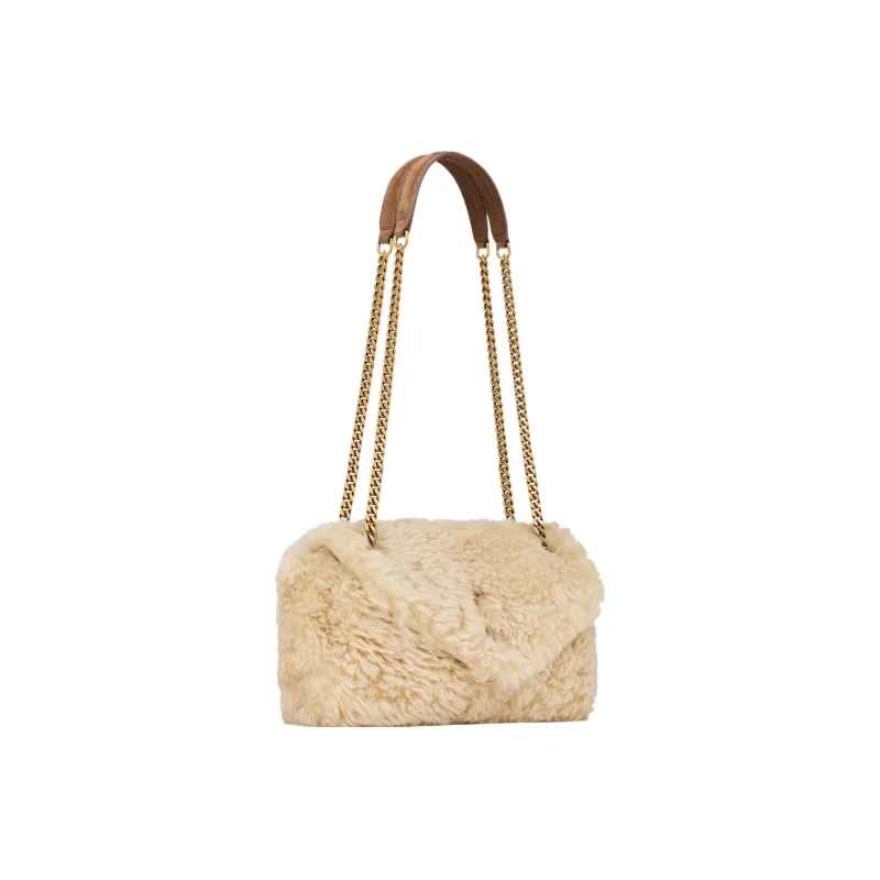 SAINT LAURENT Shearling Shoulder Bag Women's-1